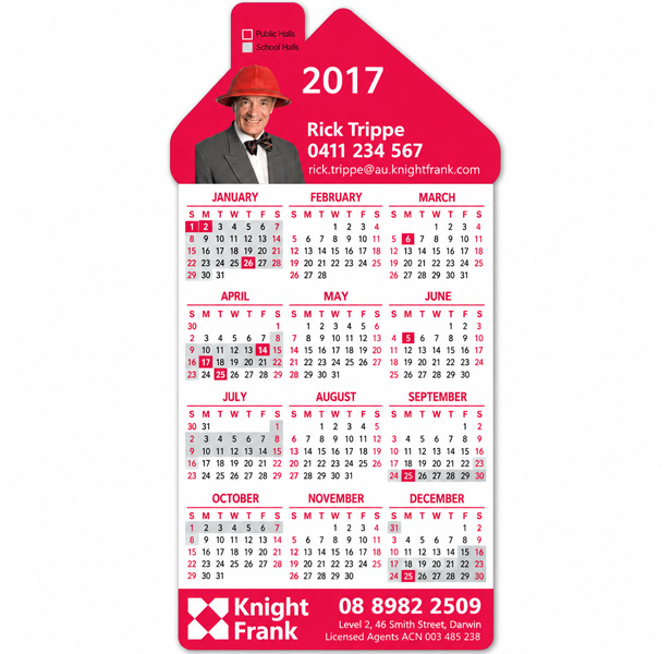 house-shaped calendar magnets