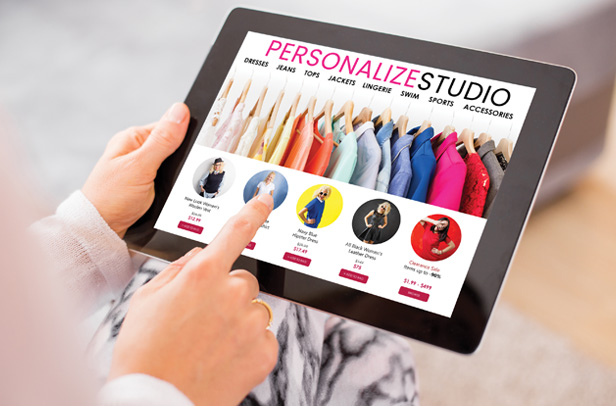 personalization app on tablet device