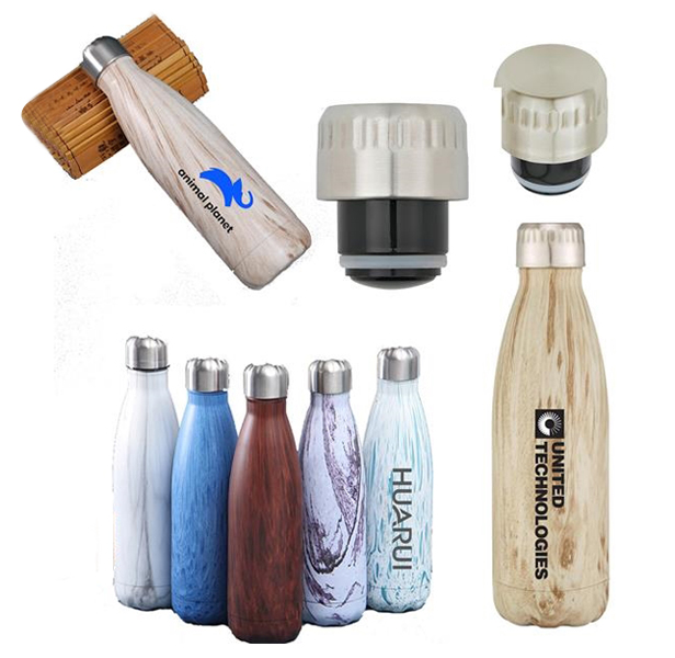 stainless woodtone bottle