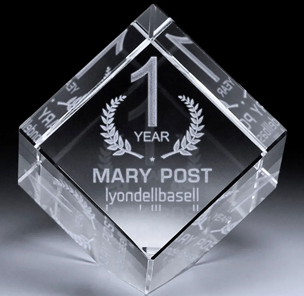 crystal cube paperweight 