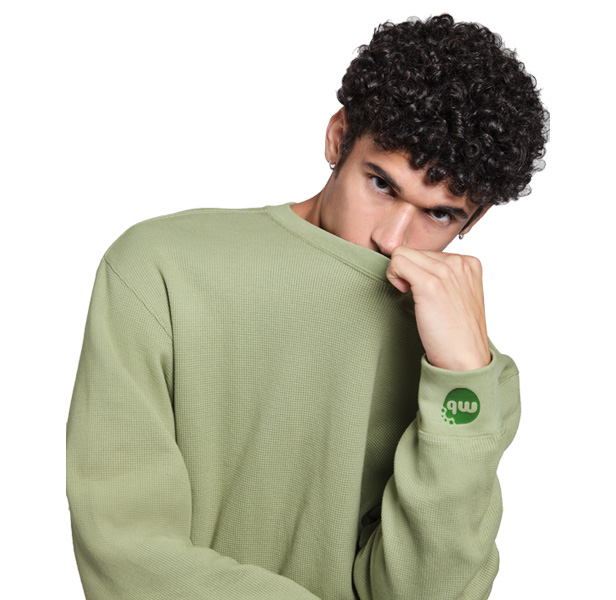 thermal cotton waffle crewneck shirt