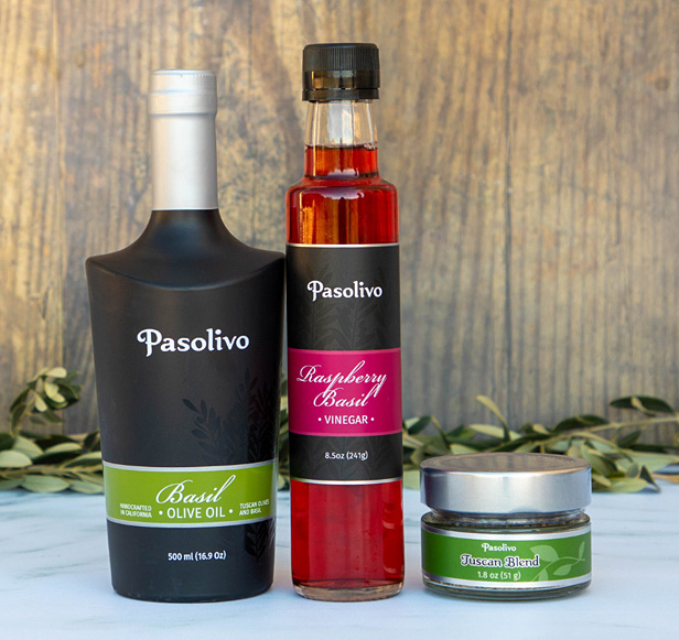 Lemon Olive Oil, Sparkling Citrus Vinegar and Pepper Spice Blend Gift Set