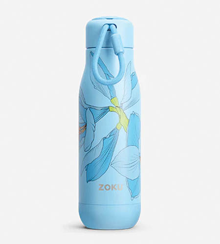 Zoku stainless steel floral-themed water bottle