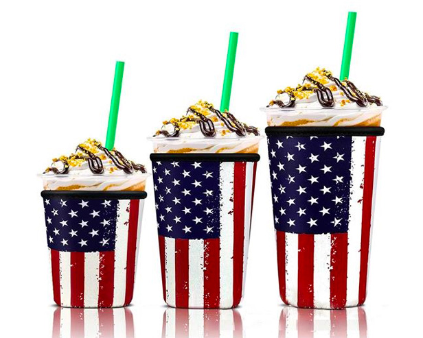 Neoprene Coffee Sleeves USA flag