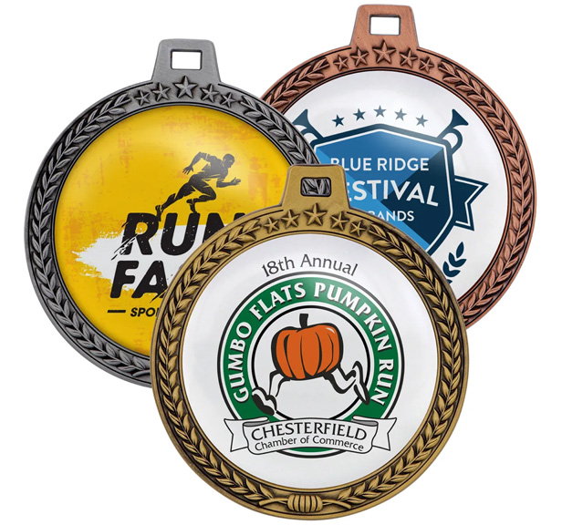 3-inch die-cast medals 