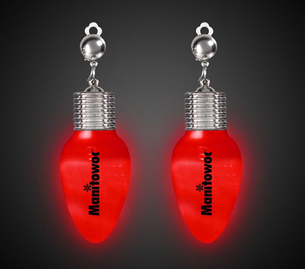 red LED earrings