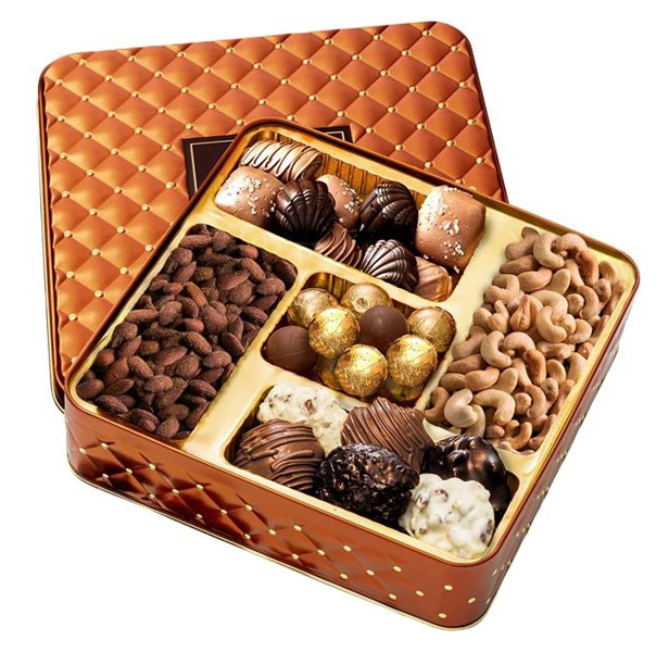 nut and chocolate assortment tin