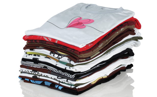 stack of t-shirts
