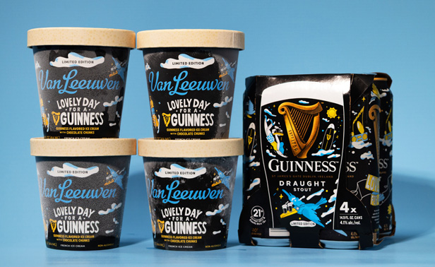 Guinness-flavored ice cream pints