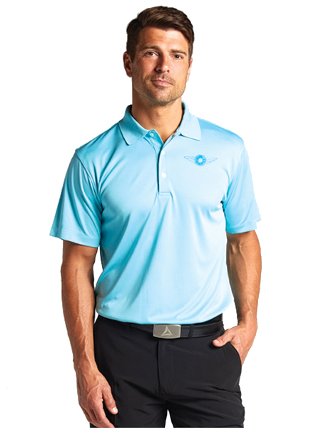 man wearing blue Recycled Polyester Polo