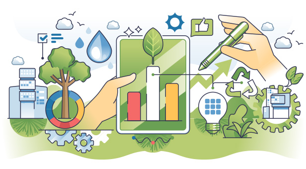 sustainable reporting concept, illustration