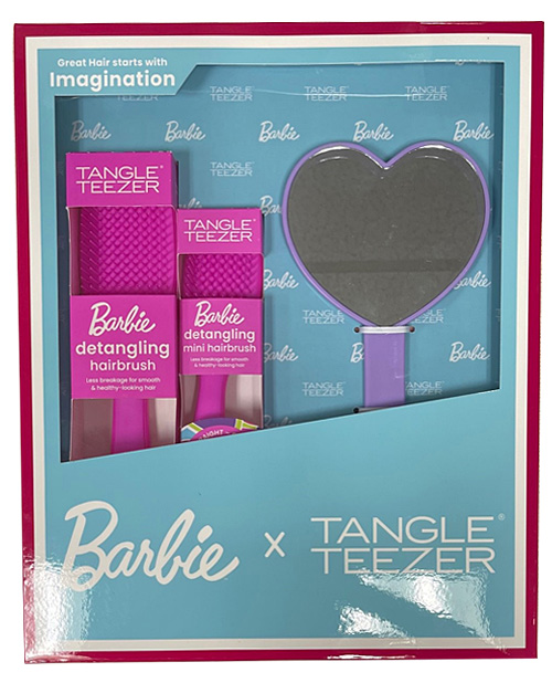 Barbie hairbrush and mirror set