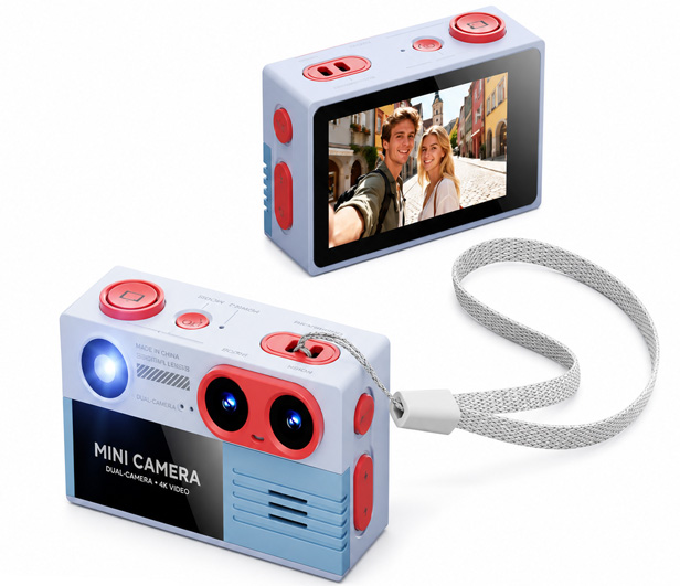 Dual Lens Mini Keychain Camera 