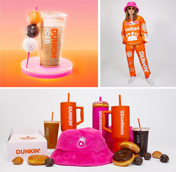 Dunkin Superbowl merch collage