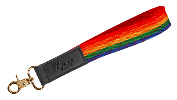 rainbow wrist strap keychain