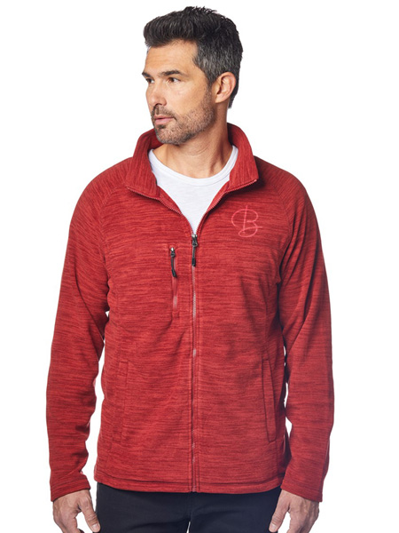 man wearing red jacket