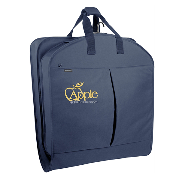 travel garment bag, navy blue