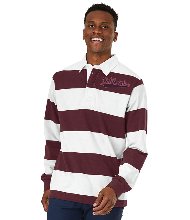 Striped cotton jersey knit rugby shirt