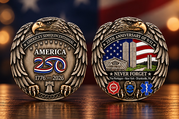 America250’s official 25th anniversary challenge coin